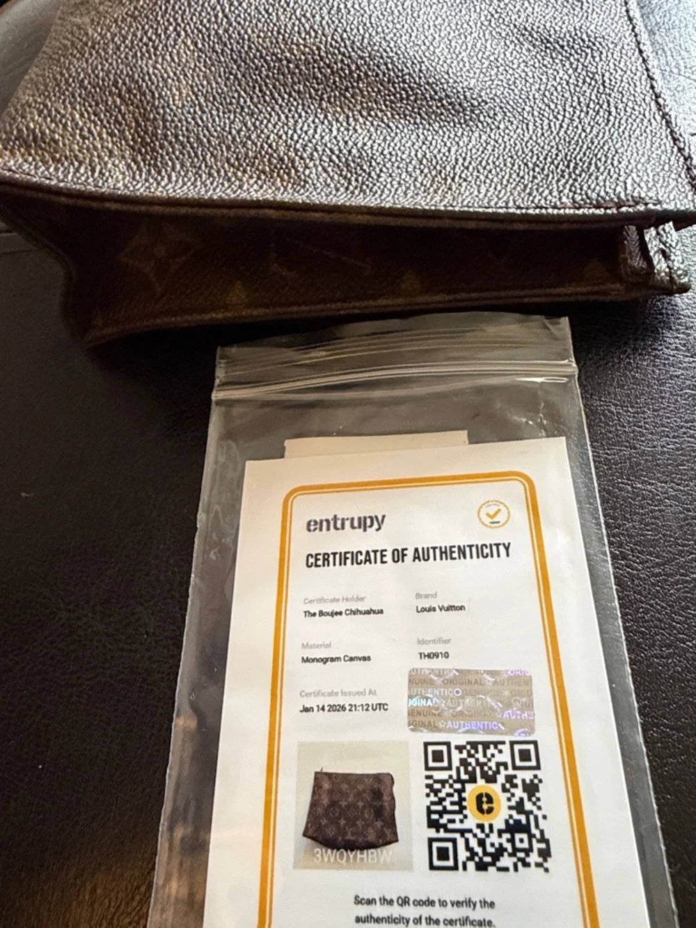 Louis Vuitton Monogram Canvas Pouch in Brown and Tan - Picture 6 of 11